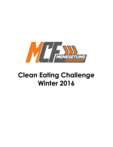 Clean Eating Challenge Guidelines- Winter 2016