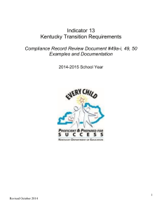 Indicator 13 Kentucky Transition Requirements