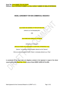 Revised model Non-Commercial Agreement