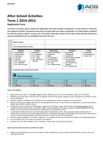 After-School Activities Term 1 2014-2015 Registration Form
