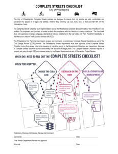 Complete Streets Checklist - Philadelphia