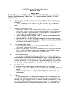 CCSS Government Relations Committee Meeting Notes 29aug15
