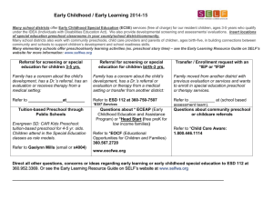 Early Childhood Special Education * Assessment Team
