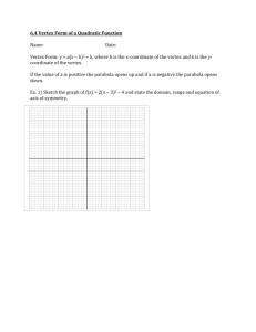 6.4 Vertex Form of a Quadratic Function Notes_tprescesky