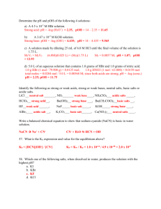 Final Exam Review 2b Acids Bases Thermo Spring 2012 KEY