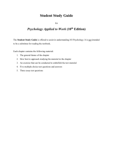 Access Student Study Guide - Psychology Applied to Work