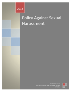 Policy Against Sexual Harassment