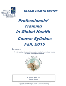 Global Health Center Professionals` Training in Global Health