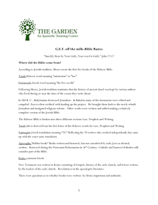 Bible Basics 1 - The Garden Gathering