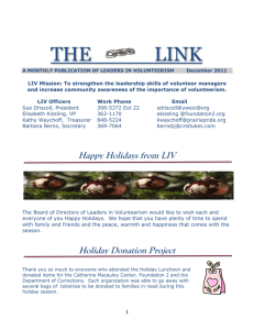 Happy Holidays from LIV - Leaders In Volunteerism