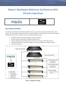 Maxta`s MaxDeploy Reference Architecture With Mirantis OpenStack