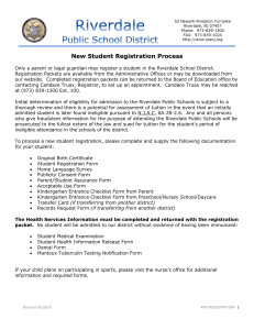 Registration Form for Enrollment