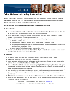 print at Trine - Trine University Portal
