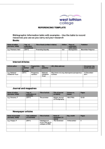 Reference template - West Lothian College