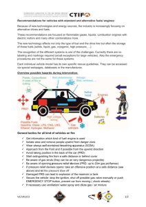 Recommendations for vehicles with standard and alternative fuels