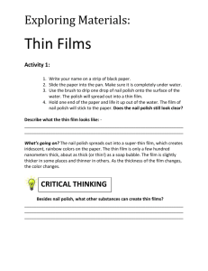 Thin Films Student Worksheet
