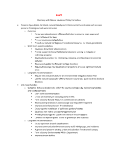 DRAFT Harmony with Nature Issues and Policy Formation Preserve