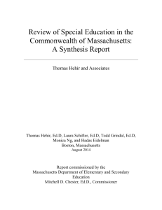 A Synthesis Report - Massachusetts Department of Education