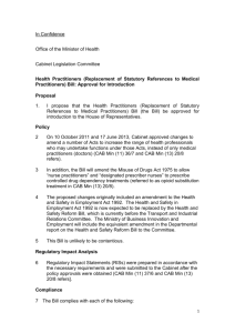 Health Practitioners (Replacement of Statutory
