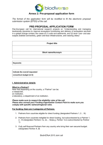 Indicative pre-proposal application form