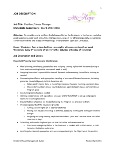 Resident/House Manager Job Description