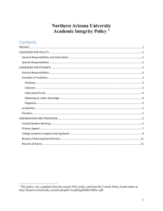 Academic Integrity Policy 1 - Northern Arizona University