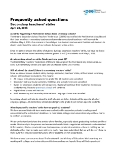 Frequently asked questions Secondary teachers` strike