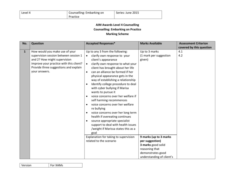 level 4 counselling case study