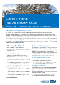1. What is a conflict of interest? - Department of Environment, Land