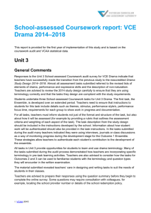 School-assessed Coursework report: VCE Drama 2014*2018
