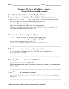 Rocket Calculation Worksheet