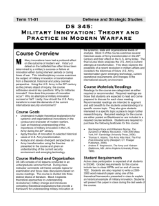 Military Innovation: Theory and Practice in Modern Warfare