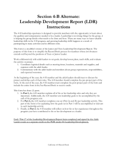 Leadership Development Report - California 4