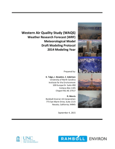 WAQS WRF Meteorological Model Draft Modeling Protocol 2014