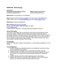 ENGR 630: Wind Energy - University of Nevada, Reno