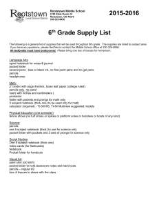 6th Grade Printable Supply List