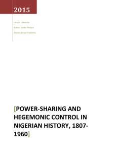 Power-sharing and hegemonic control in nigerian history