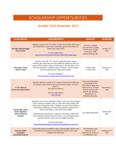 October 2015-November 2015 Scholarship Deadlines