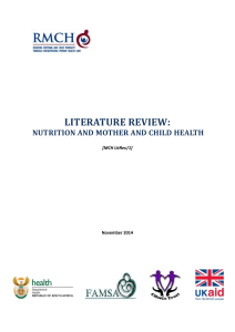 Literature Review on Nutrition and MNCH