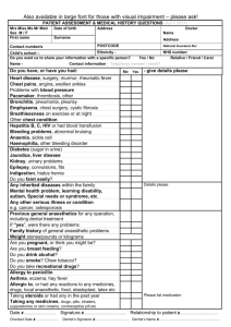 Medical History Form - Torbay and Southern Devon Health and