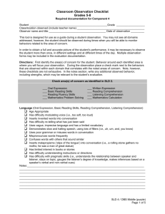 Classroom Observation Checklist Grades 5-8 (SLD4
