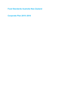 Corporate Plan 2015–2016 - Food Standards Australia New Zealand