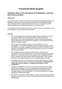 Functional Skills English Guidance Note on the Assessment