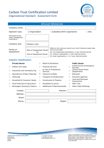 Carbon Trust Standards Waste Assessment Form