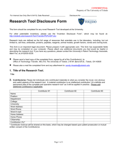 Research Tool Disclosure Form
