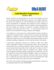 SAFETY ALERT: Cold Weather Preparations