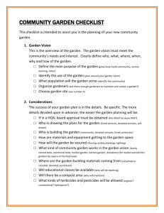 COMMUNITY GARDEN CHECKLIST