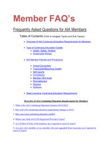 Overview of AIA Continuing Education Requirements for Members