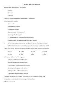 Structure of the Atom Worksheet Which of these` particles exist in the