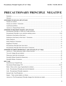 precautionary principle negative - Saint Louis Urban Debate League